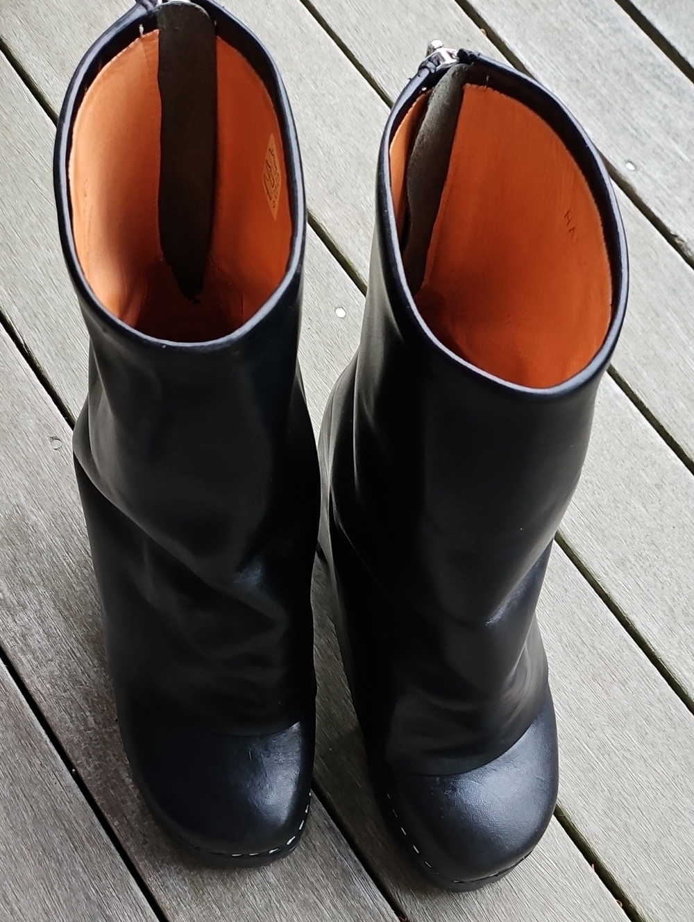 Swedish Hasbeens Black Bootcut Boot Size 37 - Picture 7 of 11